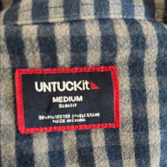 UNTUCKit Blue Casual Gingham Button Down Shirt - Picture 5 of 5